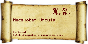 Mecsnober Urzula névjegykártya